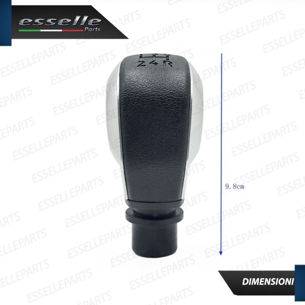 Pomello leva cambio a 5 marce Nero e Grigio in abs per Peugeot 301