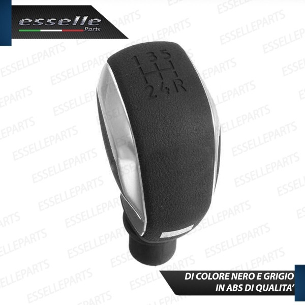 Pomello leva cambio a 5 marce Nero e Grigio in abs per Peugeot 208 MK2