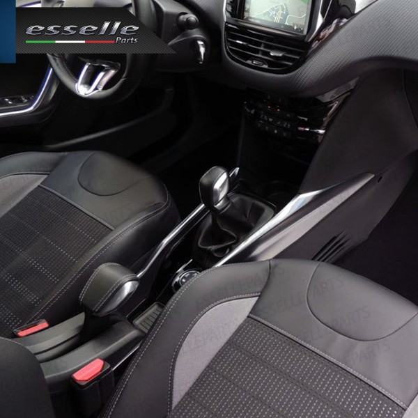 Pomello leva cambio a 5 marce Nero e Grigio in abs per Peugeot 208 MK2