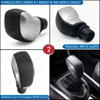 Pomello leva cambio a 5 marce Nero e Grigio in abs per Citoren BERLINGO MK3