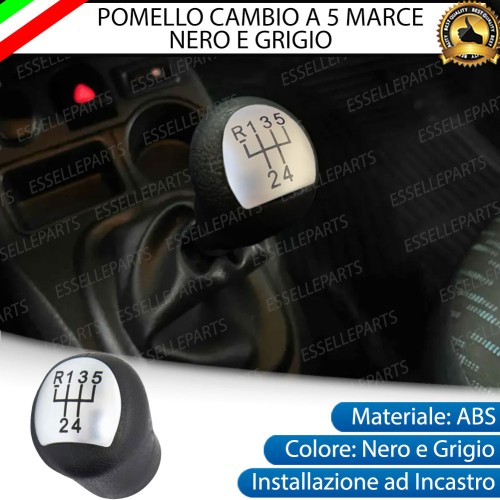 Pomello leva cambio a 5 marce Nero e Grigio in abs per Renault Clio MK2 PRE-RESTYLING