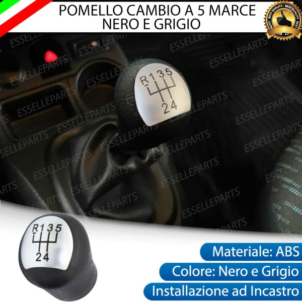 Pomello leva cambio a 5 marce Nero e Grigio in abs per Renault Clio MK2 RESTYLING