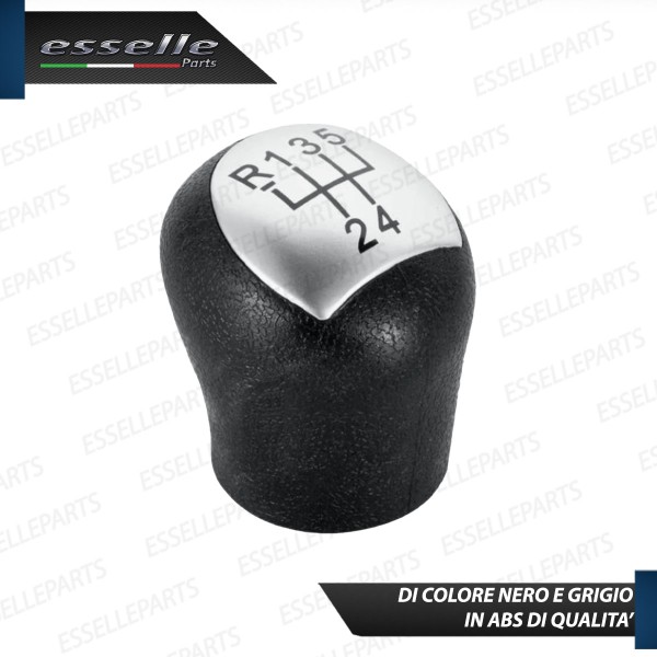 Pomello leva cambio a 5 marce Nero e Grigio in abs per Renault Scenic MK1
