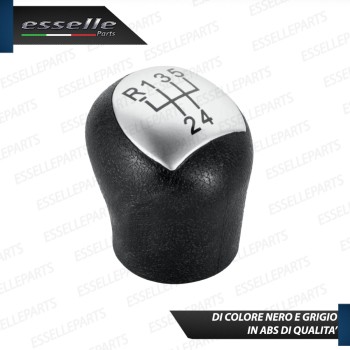 Pomello leva cambio a 5 marce Nero e Grigio in abs per Renault Scenic MK1
