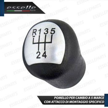 Pomello leva cambio a 5 marce Nero e Grigio in abs per Renault Megane Scenic