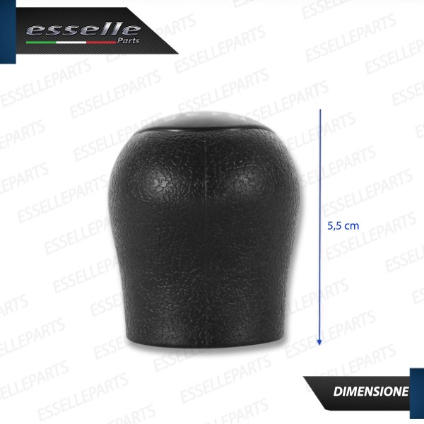 Pomello leva cambio a 5 marce Nero Lucido in abs per Renault Megane Scenic