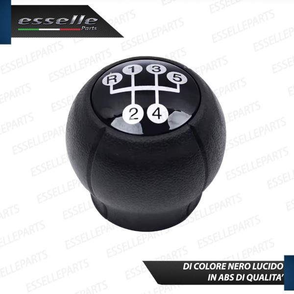 Pomello leva cambio a 5 marce Nero Lucido in ABS per Opel Corsa C