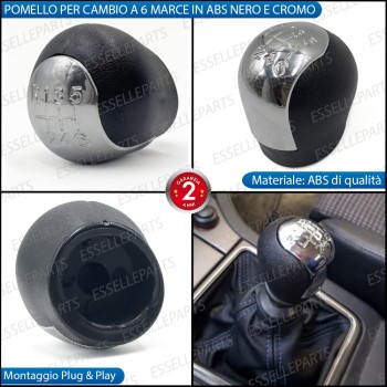 Pomello leva cambio a 6 marce Nero e Cromato in ABS per Opel Signum Pomello leva cambio a 6 marce Nero e Cromato in ABS per Opel Signum