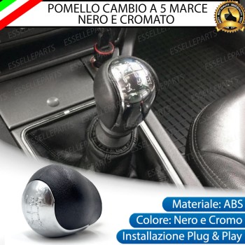 Pomello leva cambio a 5 marce Nero e Cromato in ABS per Opel Signum Pomello leva cambio a 5 marce Nero e Cromato in ABS per Opel Signum