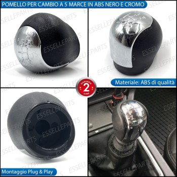 Pomello leva cambio a 5 marce Nero e Cromato in ABS per Opel Signum Pomello leva cambio a 5 marce Nero e Cromato in ABS per Opel Signum