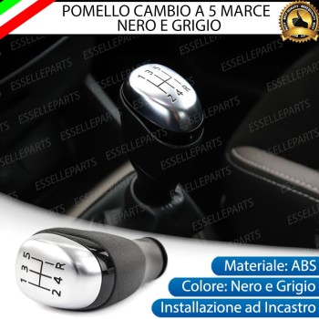Pomello leva cambio a 5 marce Nero e Grigio in abs per Renault Megane 4