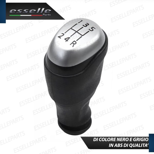 Pomello leva cambio a 5 marce Nero e Grigio in abs per Renault Captur Pre-Restyling