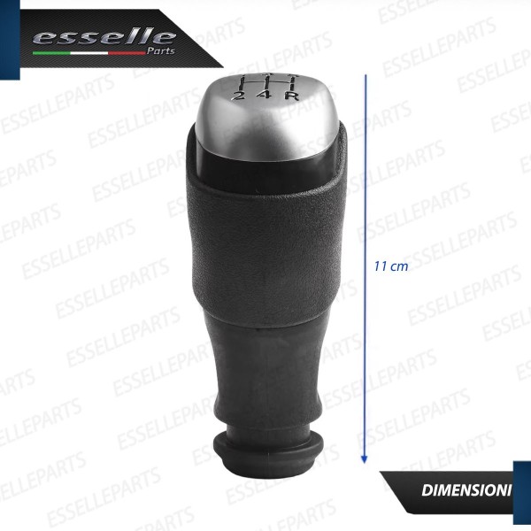 Pomello leva cambio a 5 marce Nero e Grigio in abs per Renault Kangoo 2 Restyling