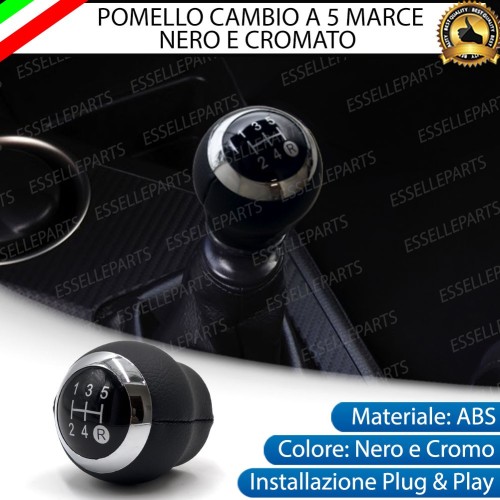 Pomello leva cambio a 5 marce Nero e Cromato in abs per Toyota Auris MK1 restyling