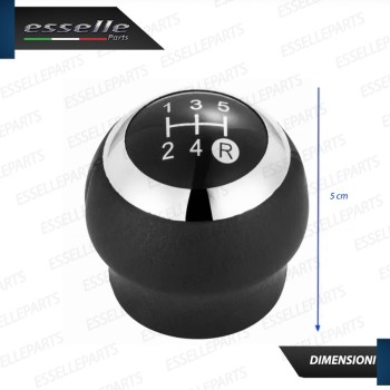 Pomello leva cambio a 5 marce Nero e Cromato in abs per Toyota Auris MK1 restyling
