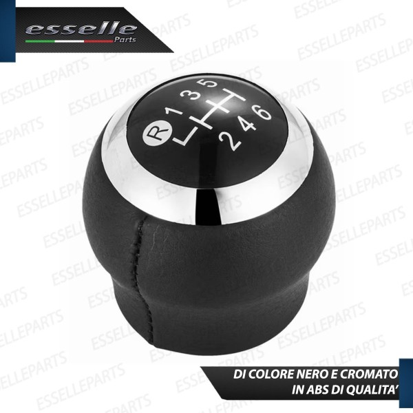 Pomello leva cambio a 6 marce Nero e Cromato in abs per Toyota Auris MK1 restyling
