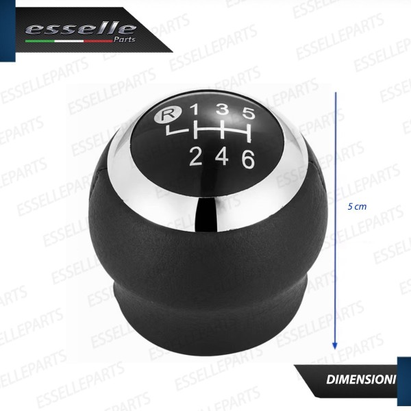 Pomello leva cambio a 6 marce Nero e Cromato in abs per Toyota Auris MK1 restyling