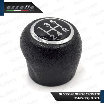 Pomello leva cambio a 5 marce Nero e Cromato in ABS per Fiat Grande Punto