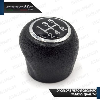Pomello leva cambio a 5 marce Nero e Cromato in abs per Fiat Punto Evo