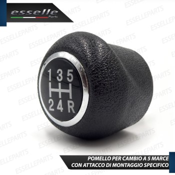 Pomello leva cambio a 5 marce Nero e Cromato in abs per Fiat Punto Evo