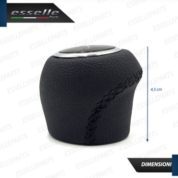 Pomello leva cambio a 5 marce Nero e Cromato in ABS per Fiat Grande Punto