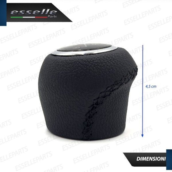 Pomello leva cambio a 5 marce Nero e Cromato in abs per Fiat Bravo MK2