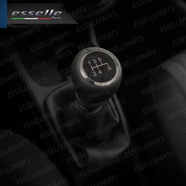 Pomello leva cambio a 5 marce Nero e Cromato in abs per Fiat Punto Evo