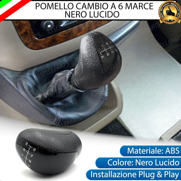 Pomello leva cambio a 6 marce Nero Lucido in ABS per Mercedes Viano W639 Restyling