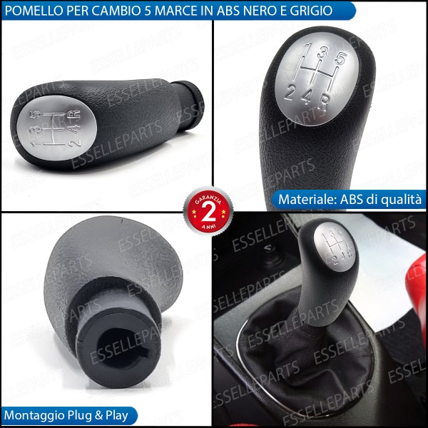 Pomello Leva Cambio Alfa Romeo 147 5 Marce Nero e Grigio Abs Specifico