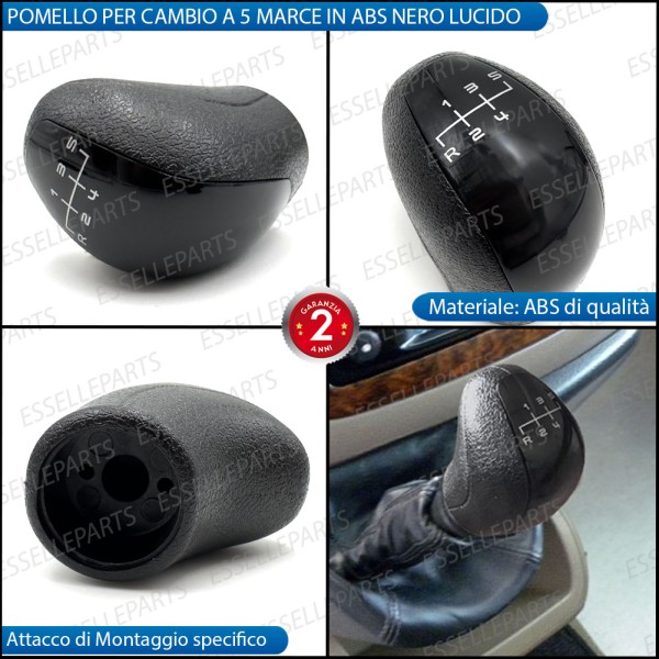 Pomello leva cambio a 5 marce Nero Lucido in ABS per Mercedes Viano W639 Restyling