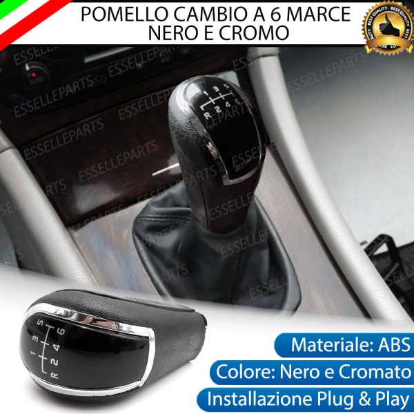 Pomello leva cambio a 6 marce Nero e Cromato in abs per Mercedes Classe A W168