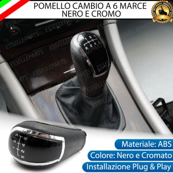 Pomello leva cambio a 6 marce Nero e Cromato in abs per Mercedes Classe A W168