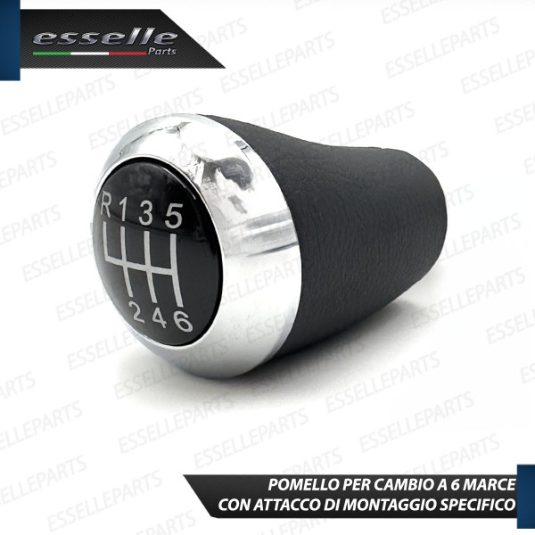 Pomello leva cambio a 6 marce Nero e Cromato in abs per Mazda 2 MK2