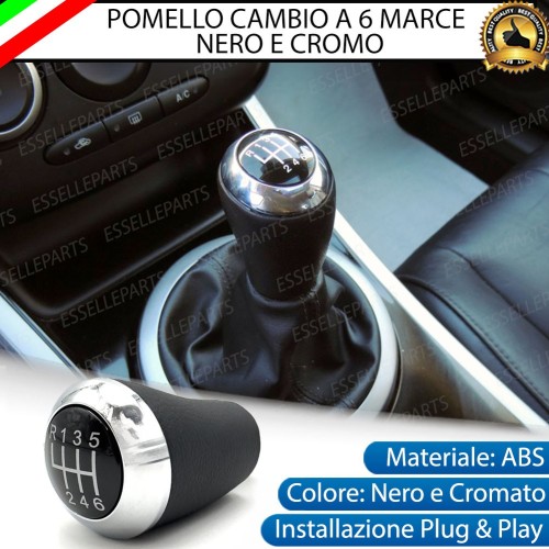 Pomello leva cambio a 6 marce Nero e Cromato in abs per Mazda CX-7