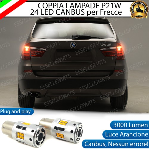 Coppia Frecce Posteriori P21W 24 LED Canbus 3.0 Per BMW X3 F25