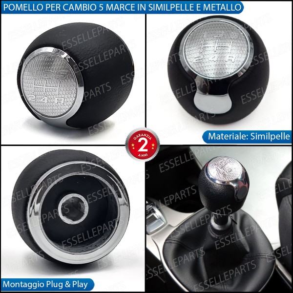 Pomello Leva Cambio Alfa Romeo Mito 5 Marce In Similpelle E Metallo Specifico