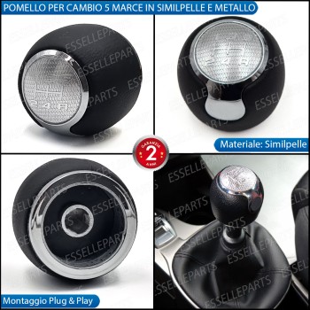Pomello Leva Cambio Alfa Romeo Mito 5 Marce In Similpelle E Metallo Specifico