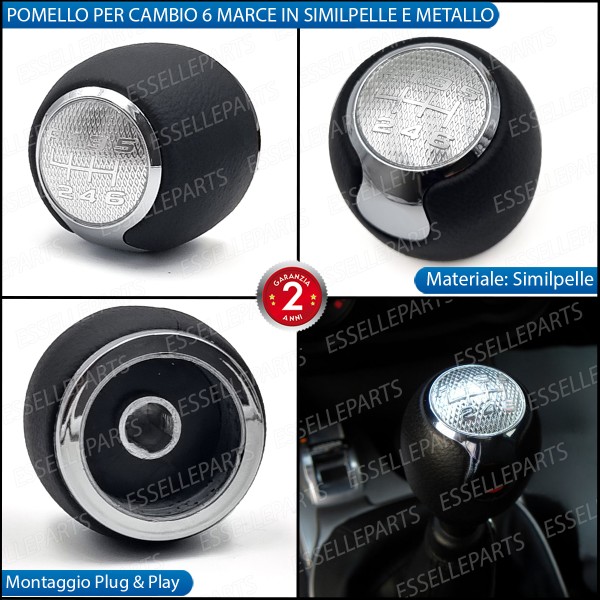Pomello Leva Cambio Alfa Romeo Mito 6 Marce In Similpelle E Metallo Specifico