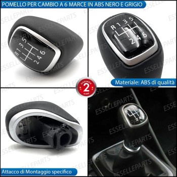 Pomello leva cambio a 6 marce Nero e Grigio in abs per Hyundai I30 MK2 Pomello leva cambio a 6 marce Nero e Grigio in abs per Hyundai I30 MK2