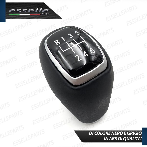 Pomello leva cambio a 6 marce Nero e Grigio in abs per Hyundai I30 MK2