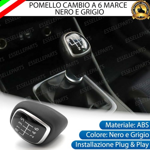 Pomello leva cambio a 6 marce Nero e Grigio in abs per Kia Rio 3