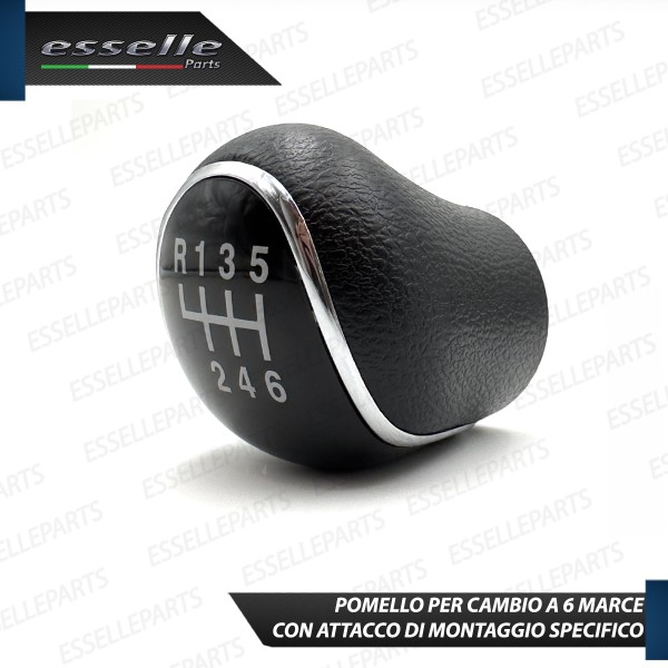 Pomello leva cambio a 6 marce Nero e Cromato in abs per Hyundai IX35 Pre-Restyling