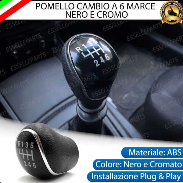 Pomello leva cambio a 6 marce Nero e Cromato in abs per Hyundai I30 Pre-Restyling