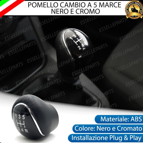 Pomello leva cambio a 5 marce Nero e Cromato in abs per Ford Focus MK3
