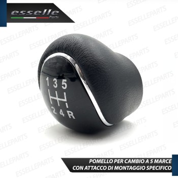 Pomello leva cambio a 5 marce Nero e Cromato in abs per Ford Fiesta MK6 Restyling