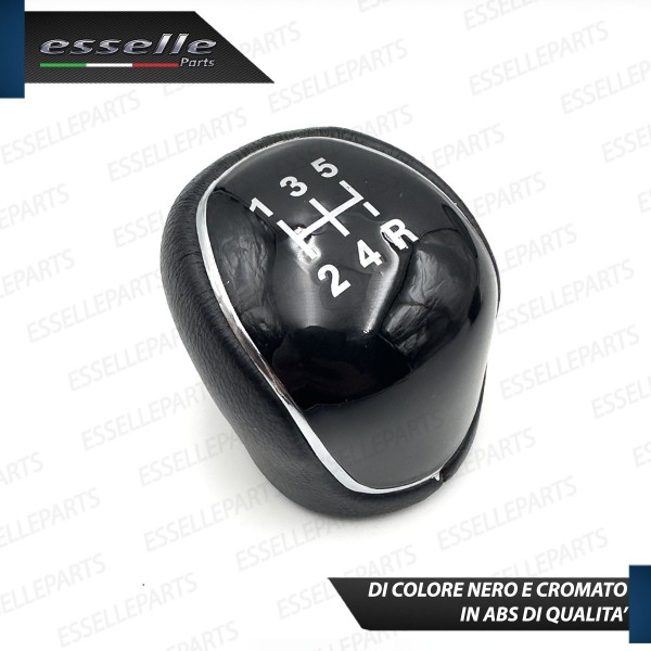 Pomello leva cambio a 5 marce Nero e Cromato in abs per Ford Fiesta MK6 Restyling