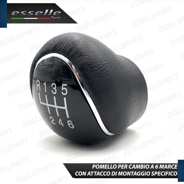 Pomello leva cambio a 6 marce Nero e Cromato in abs per Ford Fiesta MK6 Restyling
