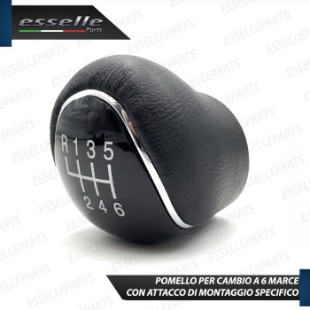 Pomello leva cambio a 6 marce Nero e Cromato in abs per Ford Fiesta MK6 Restyling