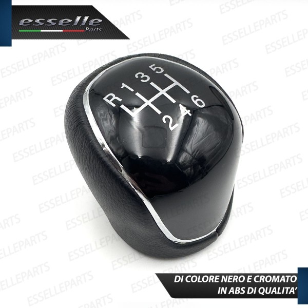 Pomello leva cambio a 6 marce Nero e Cromato in abs per Ford Fiesta MK6 Restyling