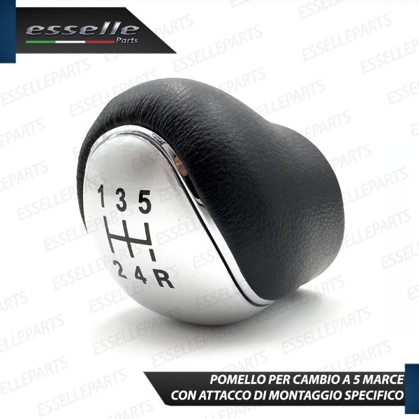 Pomello leva cambio a 5 marce Nero e Grigio in abs per Ford Fiesta MK6 Restyling